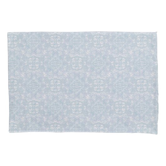 シームレスなライトブルー、ピンクとホワイトマンダラ 枕カバー (正面)