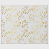 シームレスなラグジュアリーホワイトと金ゴールド15 ラッピングペーパー (フラット)