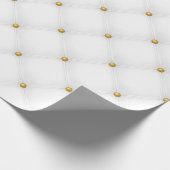 シームレスなラグジュアリーホワイトと金ゴールド1 ラッピングペーパー (角)