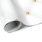 シームレスなラグジュアリーホワイトと金ゴールド1 ラッピングペーパー (ロールコーナー)