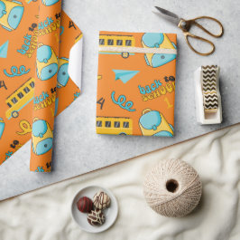 シームレスなラッピング紙：学校番号、バックパック ラッピングペーパー