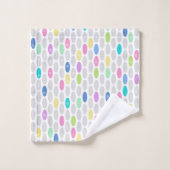 シームレスなレトロカラーデザイン円水玉模様pa バスタオルセット (ウォッシュタオル)