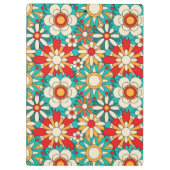 シームレスなレトロフローラルパターン。ヴィンテージ装飾 クリップボード (裏面)