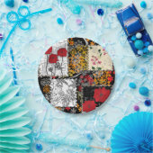 シームレスなレトロヴィンテージパッチワークキルティングパッチ ペーパープレート (パーティー)