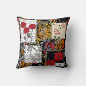 シームレスなレトロヴィンテージパッチワークキルティングポピー クッション (裏面)