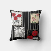 シームレスなレトロヴィンテージパッチワークキルティングポピー クッション (裏面)