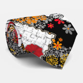 シームレスなレトロヴィンテージパッチワークキルティングポピー ネクタイ (ロール)