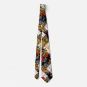 シームレスなレトロヴィンテージパッチワークキルティングポピー ネクタイ (裏面)