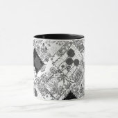 シームレスなレトロヴィンテージパッチワークキルティングポピー マグカップ (中央)