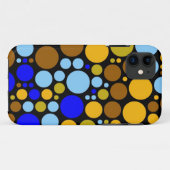 シームレスなレトロ水玉模様 |イエローブルーアクア Case-Mate iPhoneケース (裏面(横))