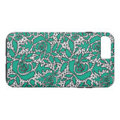 シームレスなレースバラロマンチックなレトロヴィンテージグリーンl Case-Mate iPhoneケース (裏面(横))