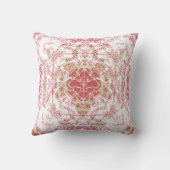 シームレスなロマンチックフェミニンな装飾ピンクの白いp クッション (裏面)