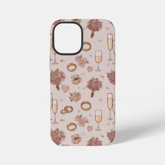 シームレスなロマン結婚ティックのパターン iPhoneケース (裏面)