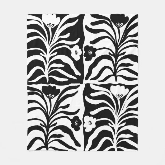 シームレスなヴィンテージハンド描画フローラのパターン フリースブランケット (正面)