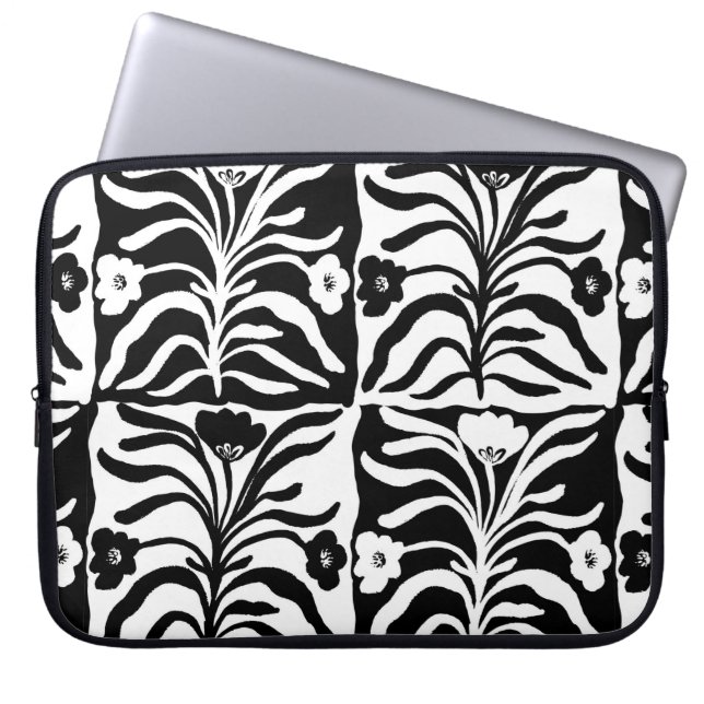 シームレスなヴィンテージハンド描画フローラのパターン  ラップトップスリーブ (正面)