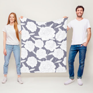 シームレスなヴィンテージバラ フリースブランケット