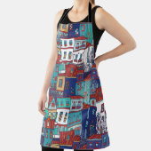 シームレスなヴィンテージパターンとカラフルハウス エプロン (インサイチュ)