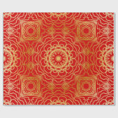 シームレスなヴィンテージパターンと抽象芸術フローラ ラッピングペーパー (フラット)