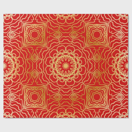 シームレスなヴィンテージパターンと抽象芸術フローラ ラッピングペーパー (フラット)