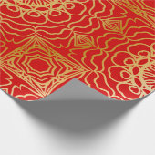 シームレスなヴィンテージパターンと抽象芸術フローラ ラッピングペーパー (角)