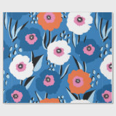 シームレスなヴィンテージパターン大きな赤と青 ラッピングペーパー (フラット)