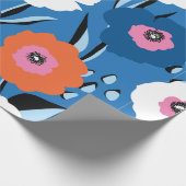 シームレスなヴィンテージパターン大きな赤と青 ラッピングペーパー (角)