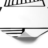 シームレスなヴィンテージパターン白黒の幾何学的 ポスター (角)