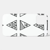 シームレスなヴィンテージパターン白黒の幾何学的 Case-Mate iPhoneケース (裏面 (横))