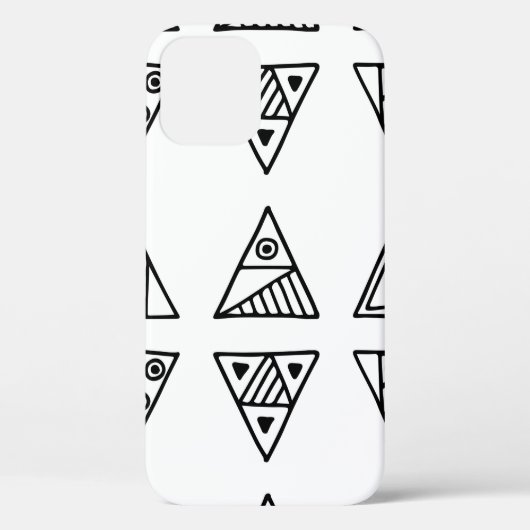 シームレスなヴィンテージパターン白黒の幾何学的 Case-Mate iPhoneケース (裏面)