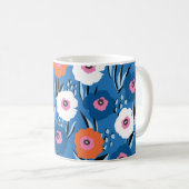 シームレスなヴィンテージパターン（大きな赤と青）  コーヒーマグカップ (正面右)
