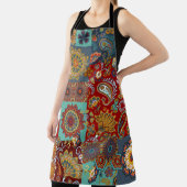 シームレスなヴィンテージパッチワークタイルとペイズリーとm エプロン (インサイチュ)