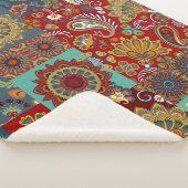 シームレスなヴィンテージパッチワークタイルとペイズリーとm シェルパブランケット (3/4)