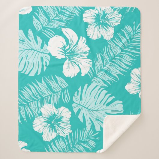 シームレスなヴィンテージパ葉ターン（熱帯p） シェルパブランケット (正面)