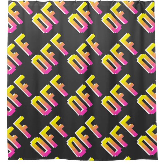 シームレスなヴィンテージピクセルがシンボルや象徴パターンから外れます。アウトライン  シャワーカーテン (正面)