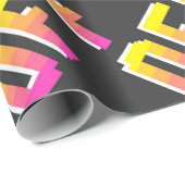 シームレスなヴィンテージピクセルがシンボルや象徴パターンから外れます。アウトライン ラッピングペーパー (ロールコーナー)