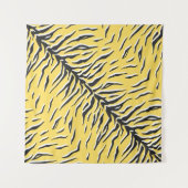 シームレスなヴィンテージブラックとイエロータイガーパターン。S タペストリー (正面(横))