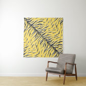 シームレスなヴィンテージブラックとイエロータイガーパターン。S タペストリー (インサイチュ(横))