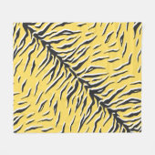 シームレスなヴィンテージブラックとイエロータイガーパターン。S フリースブランケット (正面(横))