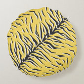 シームレスなヴィンテージブラックとイエロータイガーパターン。S ラウンドクッション (裏面)