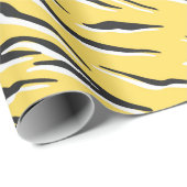 シームレスなヴィンテージブラックとイエロータイガーパターン。S ラッピングペーパー (ロールコーナー)