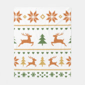 シームレスなヴィンテージ北欧秋冬のパターン フリースブランケット (正面)