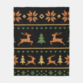 シームレスなヴィンテージ北欧秋冬のパターン フリースブランケット (正面)