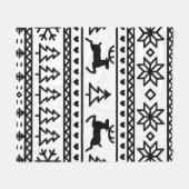 シームレスなヴィンテージ北欧秋冬のパターン フリースブランケット (正面(横))