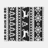 シームレスなヴィンテージ北欧秋冬のパターン フリースブランケット (正面(横))