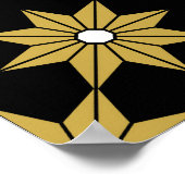 シームレスなヴィンテージ星花模様。金ゴールド ポスター (角)