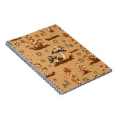 シームレスなヴィンテージ模様（黒いキノコをbに塗る） ノートブック (右側)