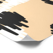 シームレスなヴィンテージ落書きゼブラヒョウの毛皮パターン ポスター (角)