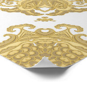 シームレスなヴィンテージ装飾的なテクスチャ、東洋の、med ポスター (角)