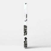 シームレスなヴィンテージmayaパターン。白黒のeth Case-Mate iPhoneケース (裏面 / 左)