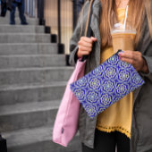 シームレスな万華鏡のように千変万化するパターンブルーホワイト学生アーティスト アクセサリーポーチ